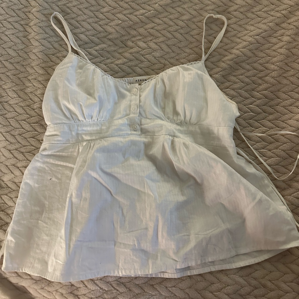 Aeropostale White Babydoll Top